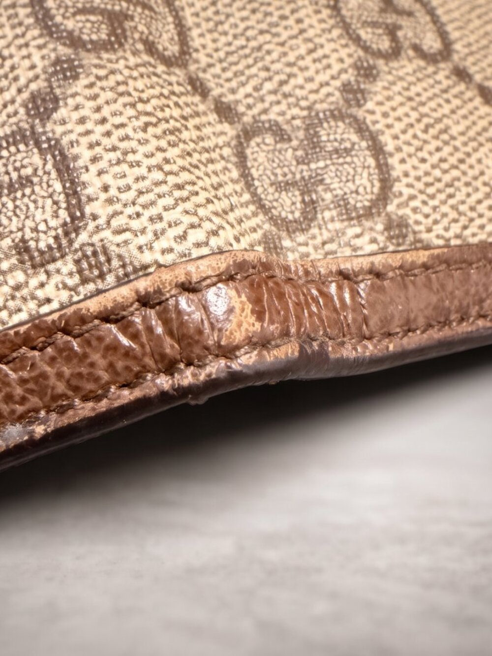 GUCCI Ophidia GG Supreme Canvas Bi-Fold Wallet Brown Leather Web Stripe - Picture 3 of 3